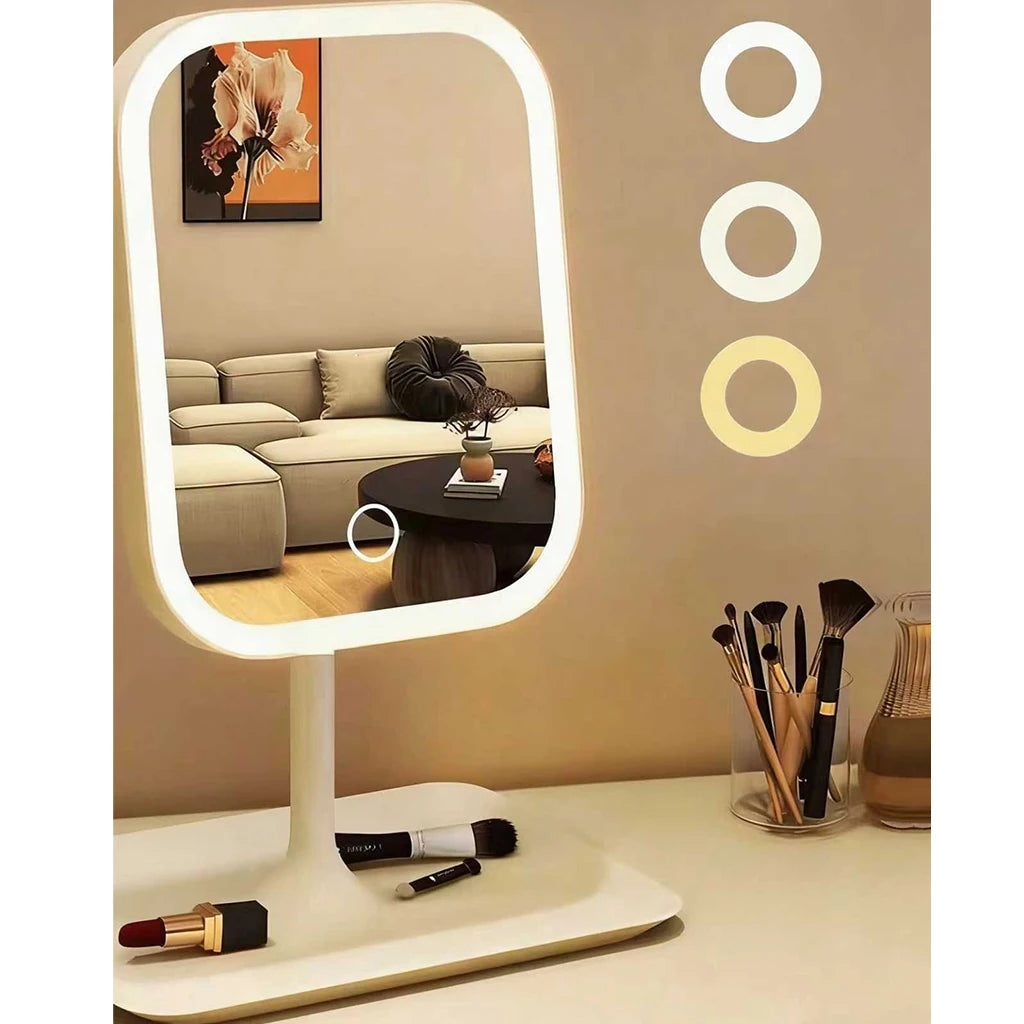 LED Vanity Makeup Mirror with 3 Light Modes & Optional 10X Magnifier