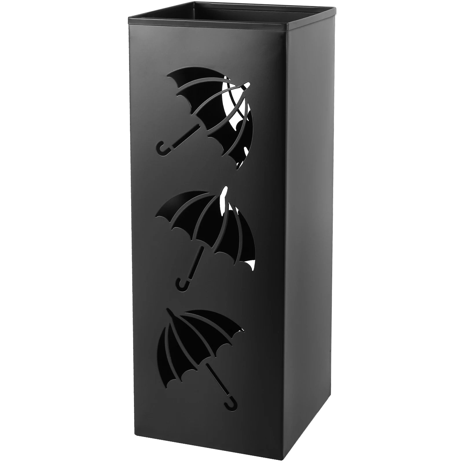 Metal Umbrella Stand with Removable Hooks for Entryway or Mudroom