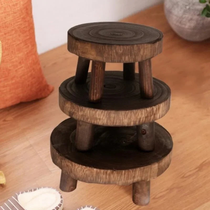 Small Wooden Plant Stand for Tabletop or Shelf Display