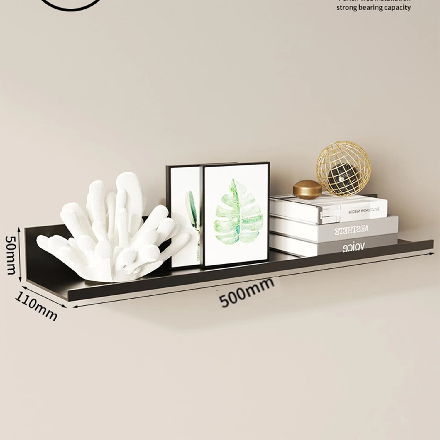 Metal Wall-Mounted Picture Ledge Shelf for Living Room and Entryway