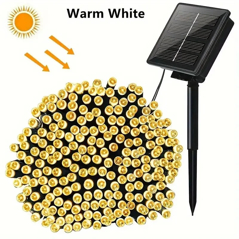 Solar LED String Lights for Garden & Patio, Multiple Colors
