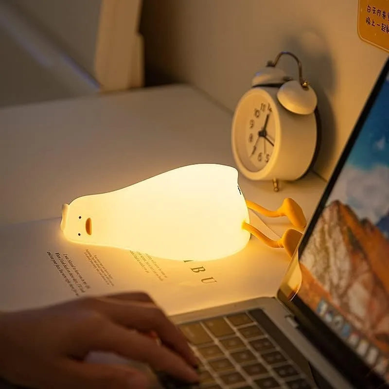 Squishy Duck Silicone Night Light with Rechargeable Touch Control