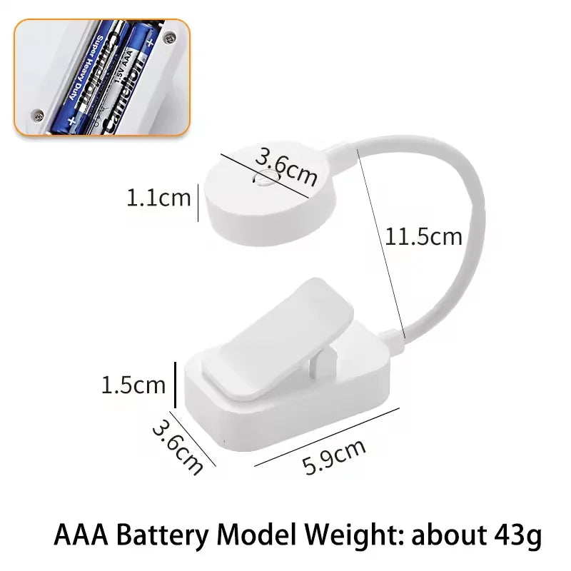 Mini Clip-On LED Book Light for Bedside Reading