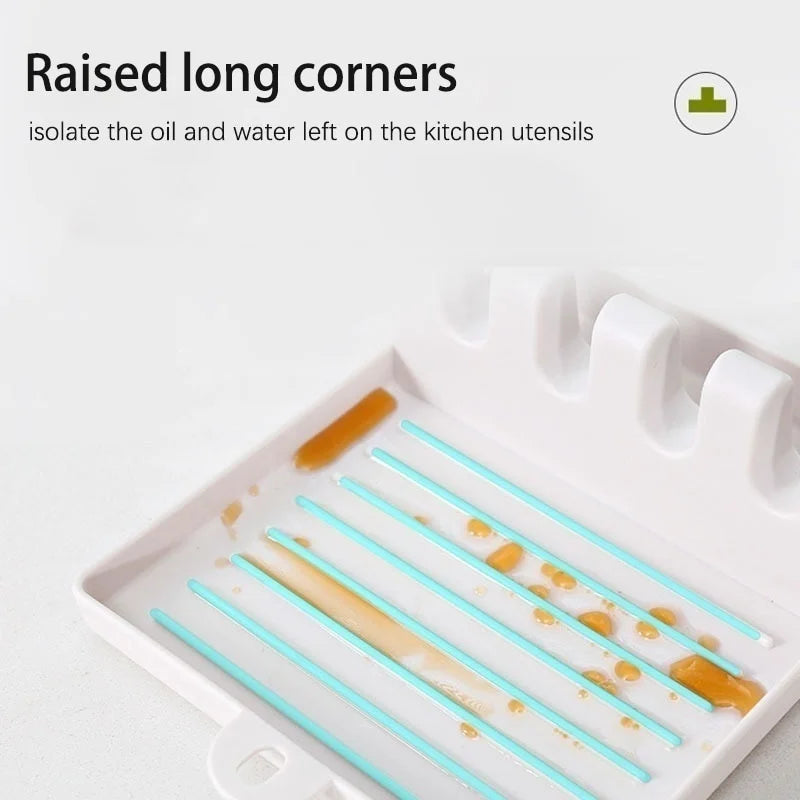 Non-Slip Kitchen Spoon and Lid Rest – Counter Organizer Rack