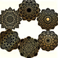 Mandala Flower Wooden Coaster Set, Single-Sided Print, Round, 4 in