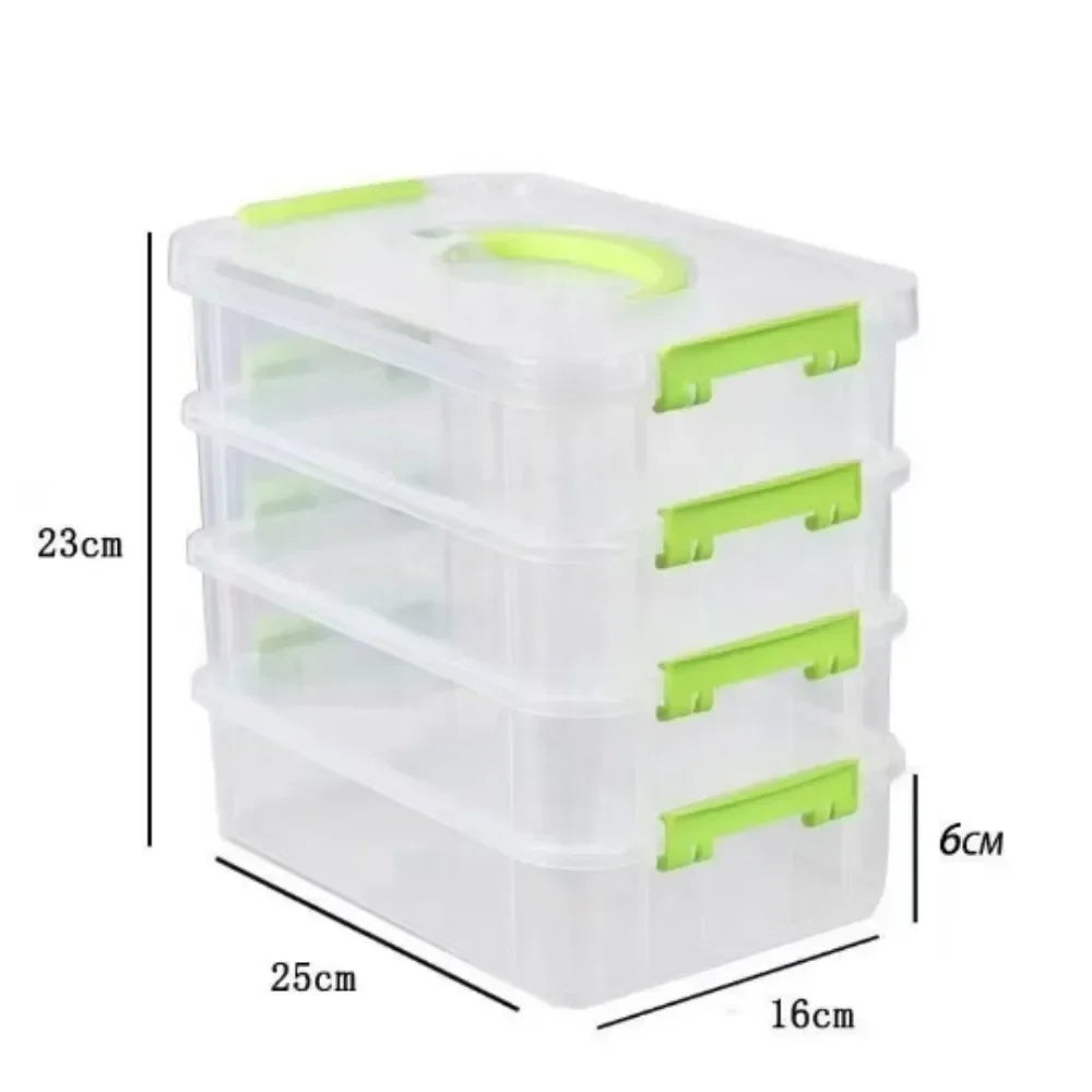 Stackable Transparent Storage Box with Handle for Home Organization