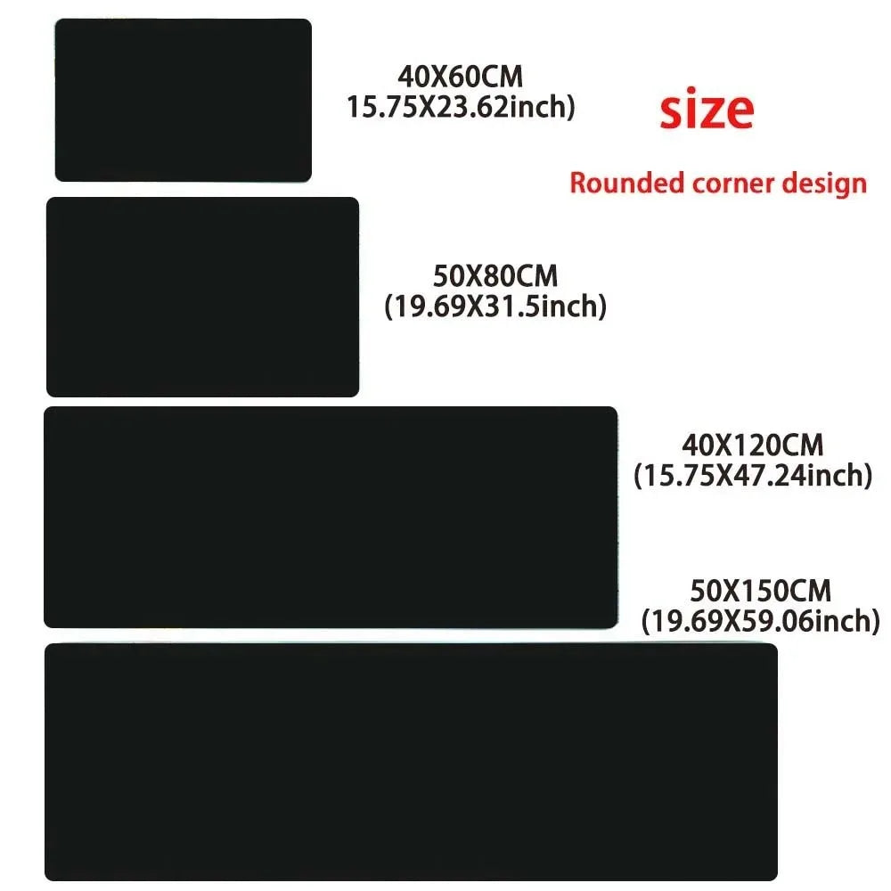 Size chart for cat paw print kitchen mats, showing four rectangular dimensions