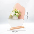 Mila Irregular Acrylic Vanity Mirror with Wood Stand