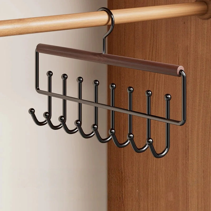 Wall-Mounted Metal Multi-Hook Hanger for Closet Hats, Scarves, and Bags