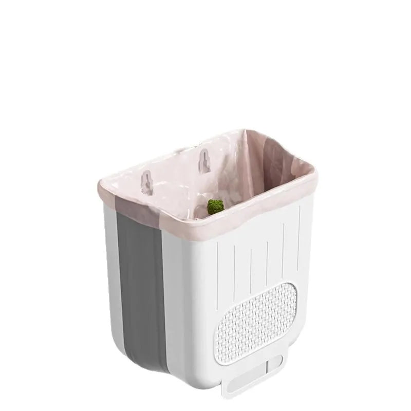 Foldable Wall-Mounted Kitchen Trash Bin – Hanging Cabinet Bin