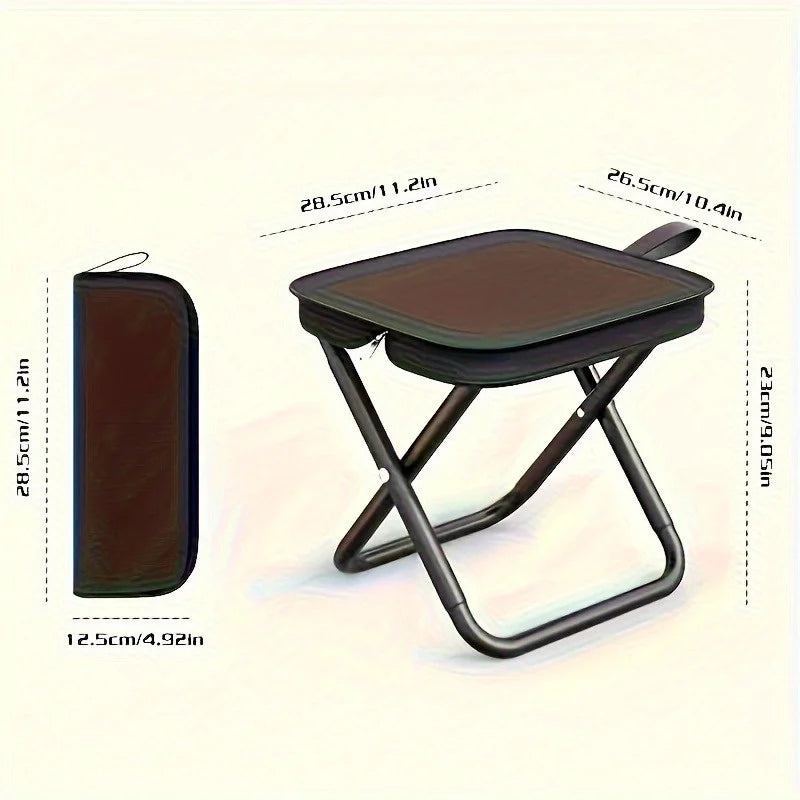 Folding Outdoor Stool with Handle – Compact Cushioned Seat for Garden & Camping
