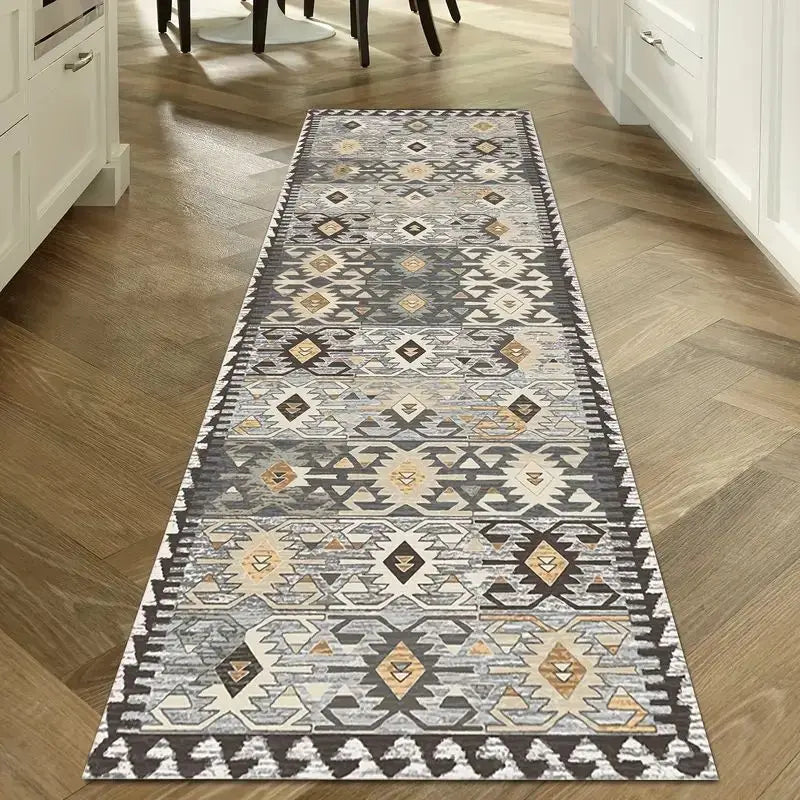 Alden Vintage-Inspired Washable Runner Rug with Non-Slip Back for Hallway, Kitchen, or Entryway