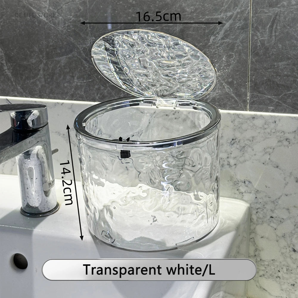 Textured Clear Acrylic Storage Box with Pop-Up Lid