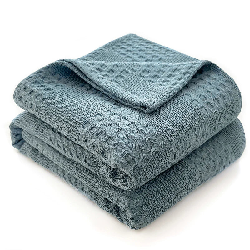 Wren 100% Cotton Waffle Throw Blanket