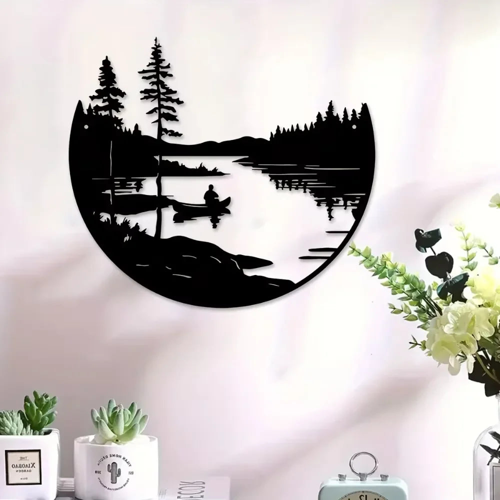 Lakeview Round Metal Wall Art