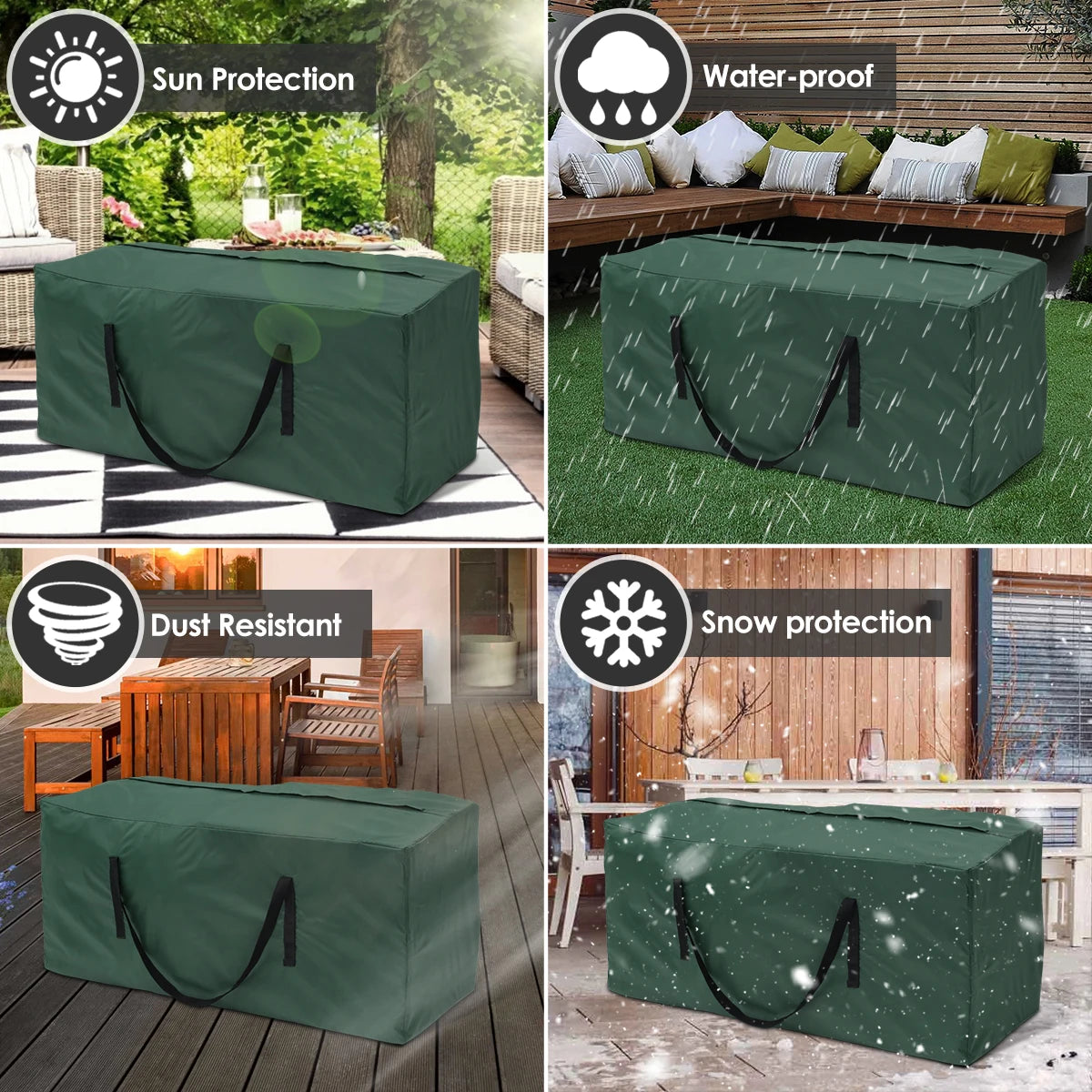 Outdoor Cushion & Furniture Storage Bag – Water-Resistant Oxford, Multiple Sizes