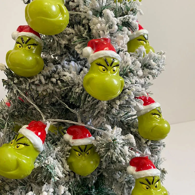 Grinch-Inspired Christmas String Lights for Tree or Holiday Decor