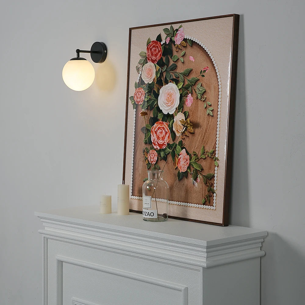Arden Globe Wall Sconce – Frosted Glass Modern Wall Light