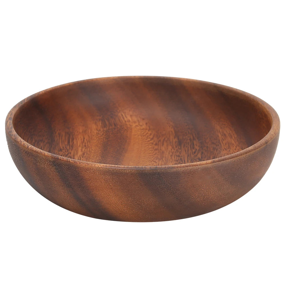 Elmwood Round Wooden Serving Bowl