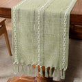 Hemstitched Linen Table Runner with Tassels