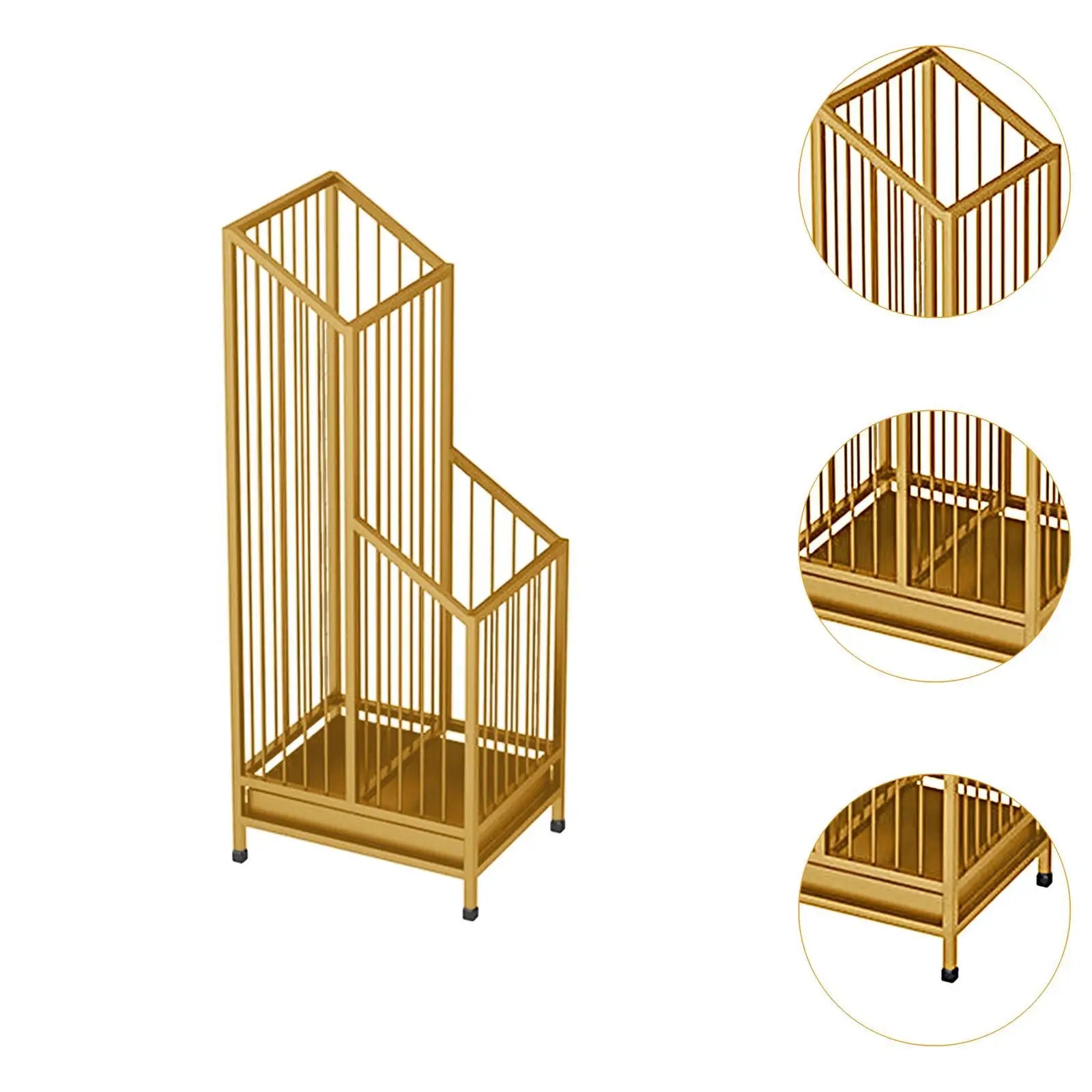 Removable Tray Iron Umbrella Stand for Entryway and Hallway