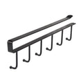 Under-Cabinet 6-Hook Hanging Rack for Kitchen and Pantry Organization