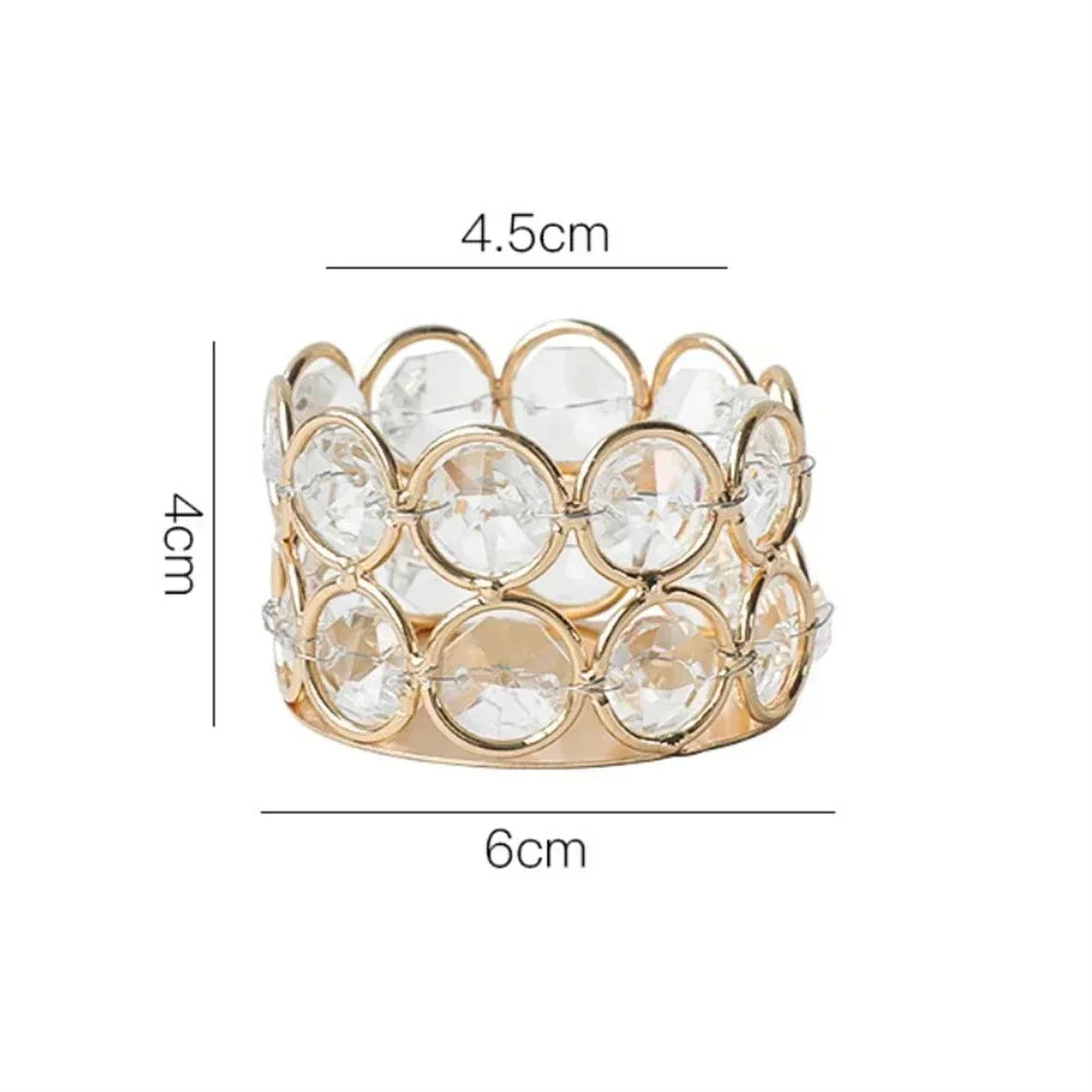 Crystal Tealight Holder with Metal Frame