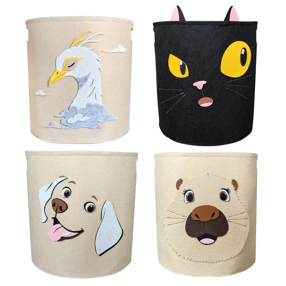 Cartoon Cotton Animal Storage Basket for Kids' Room & Playroom Organization
