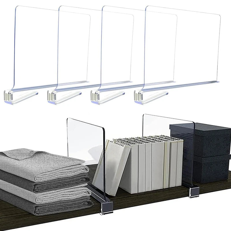 Clear Shelf Dividers for Closet and Cabinet Organization