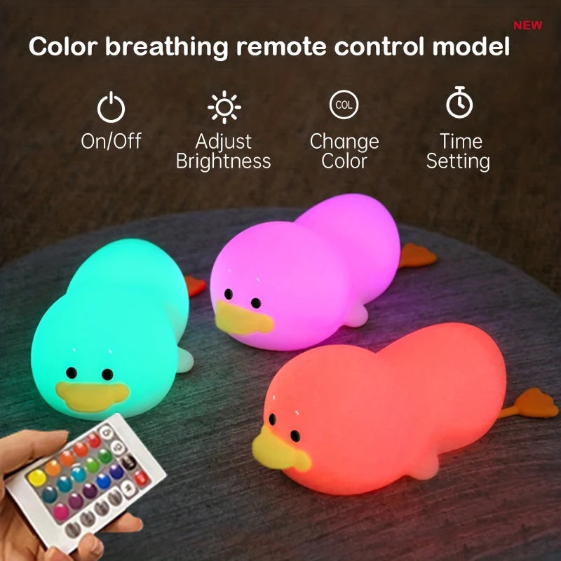 Puddle Duck Silicone Night Light – USB Rechargeable Nursery Lamp