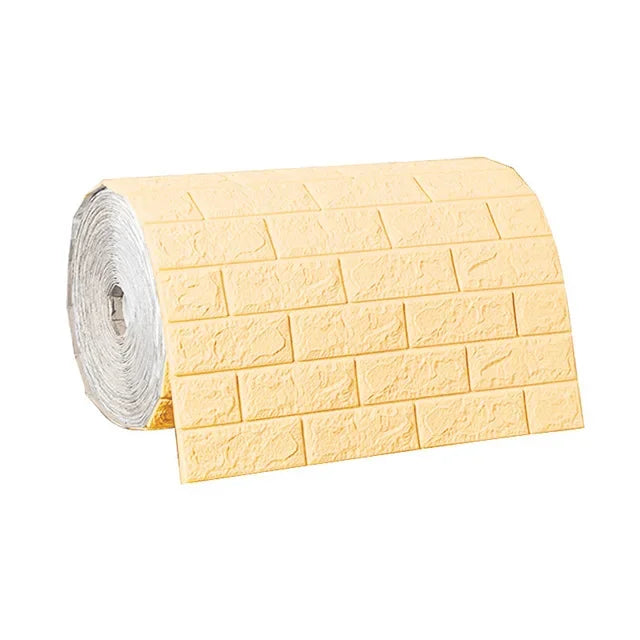 3D Foam Brick Wall Panels – Peel-and-Stick Accent Wallpaper for Living Room, Bedroom, or TV Area