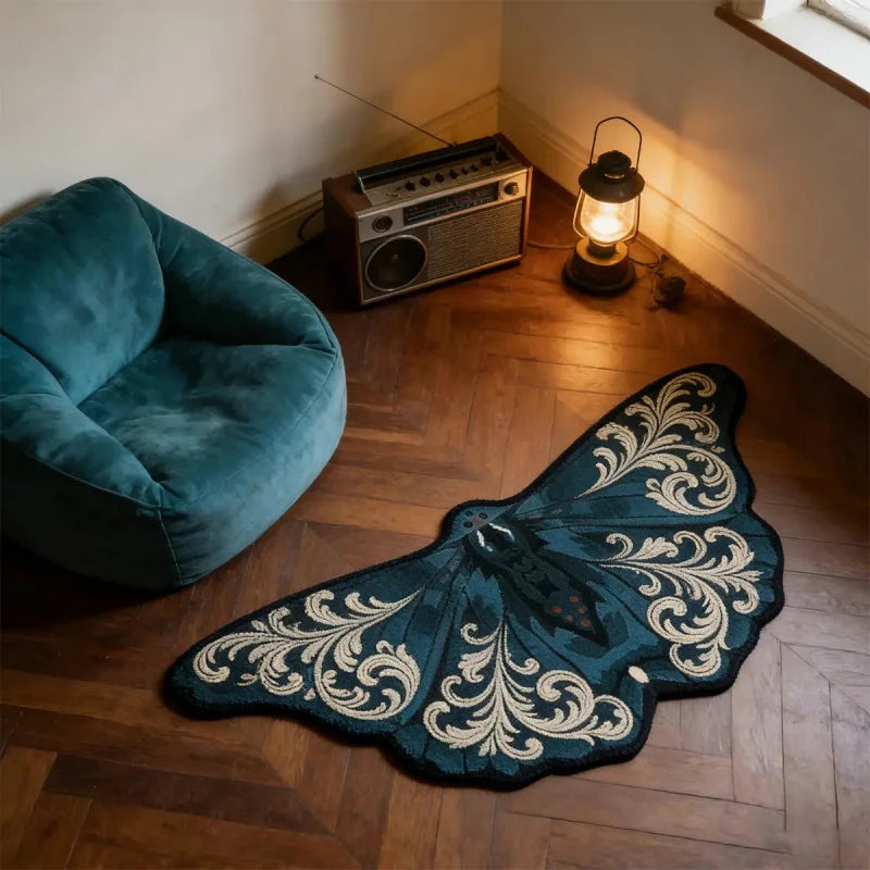 Mariposa Shaped Boho Runner Rug for Bedroom, Entryway, or Living Room