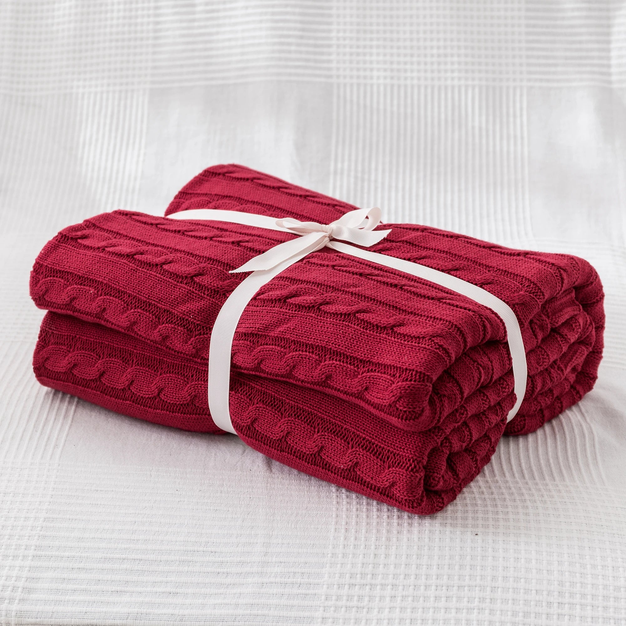 Ashby Cable Knit Cotton Throw Blanket
