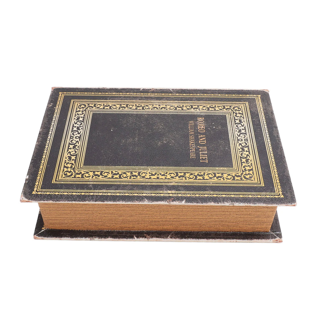 Marlow Vintage Book Storage Box – Faux Leather & Wood