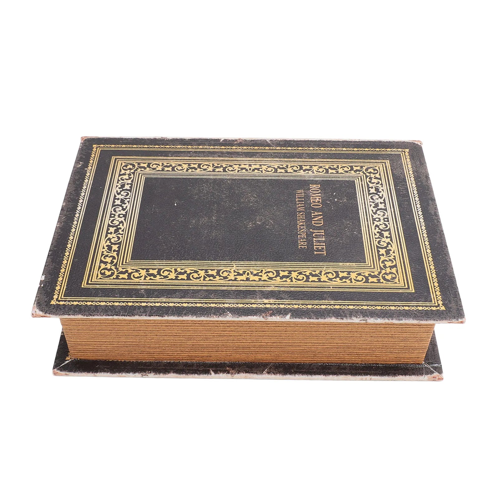 Marlow Vintage Book Storage Box – Faux Leather & Wood