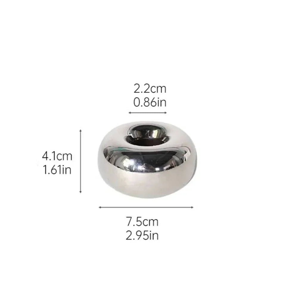 Caden Silvery Ceramic Tealight Holder