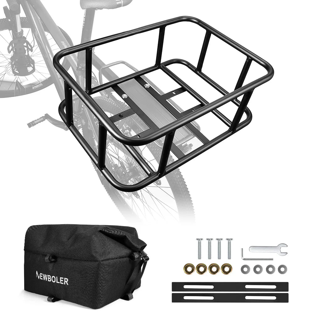 Folding Rear Bike Basket with Removable Insulated Bag for Everyday Carry