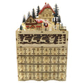 Wooden Christmas Village LED Advent Calendar with 24 Drawers for Living Room Mantel