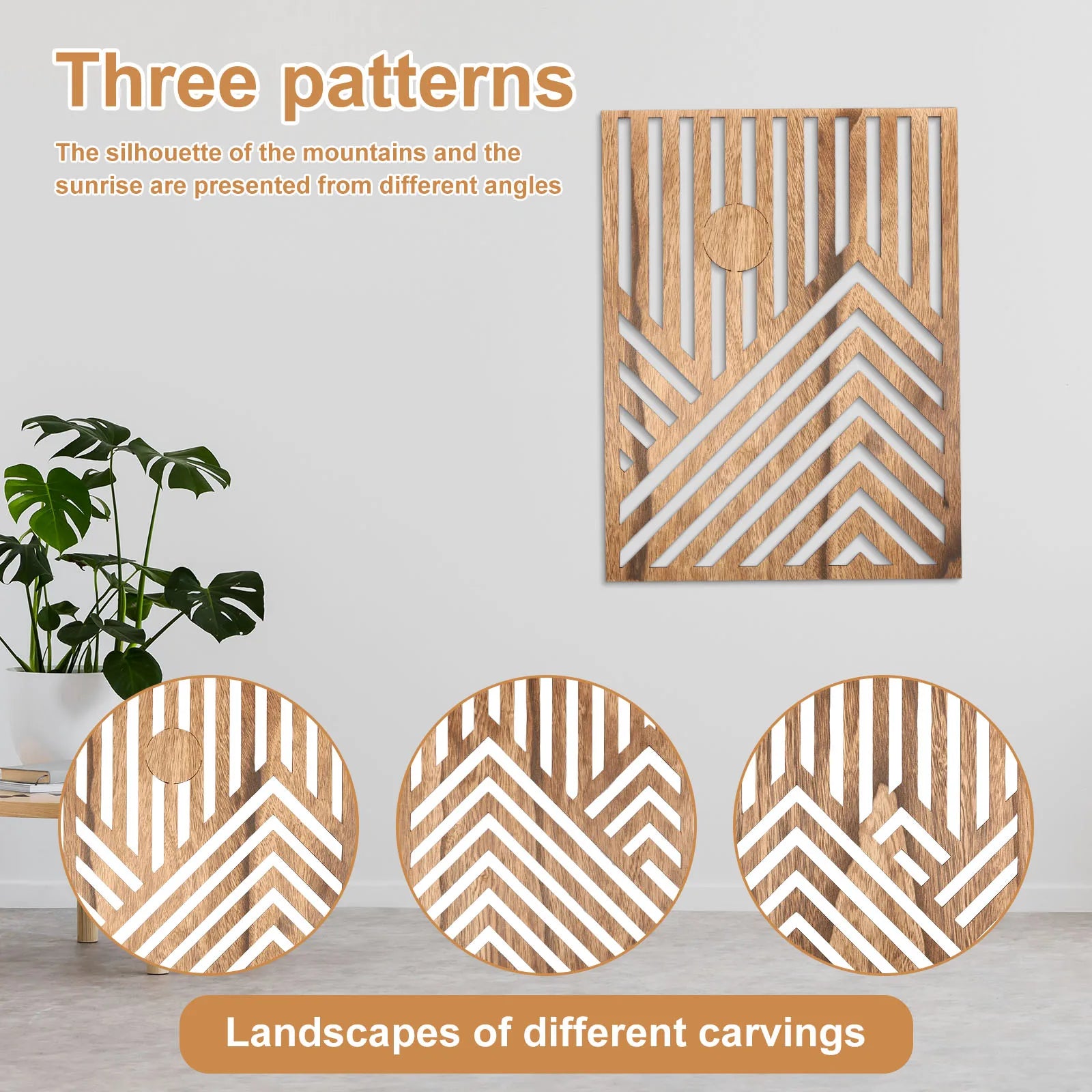 Arden Set of 3 Geometric Wood Wall Art Panels