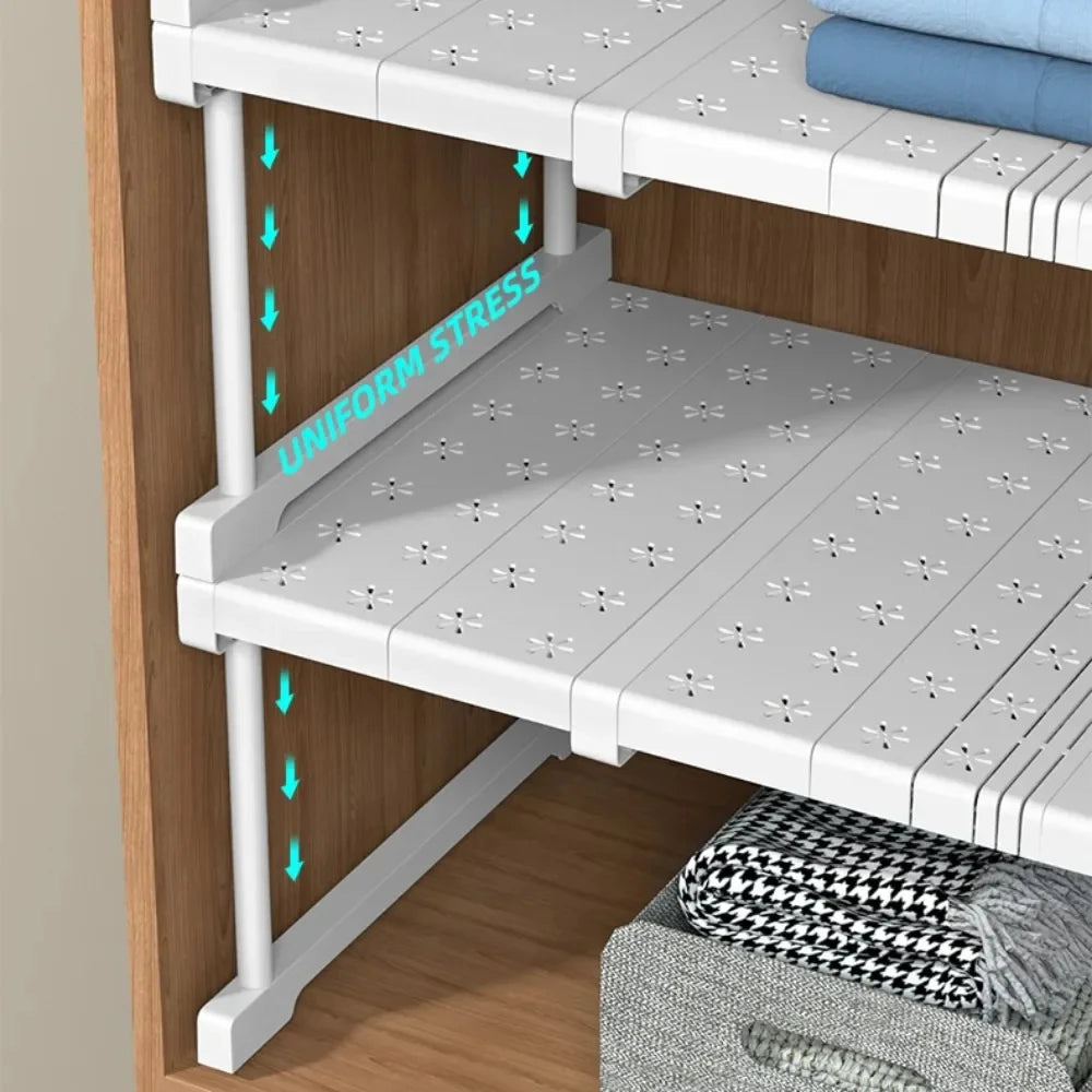Adjustable Stackable Closet Shelf Divider for Small Spaces