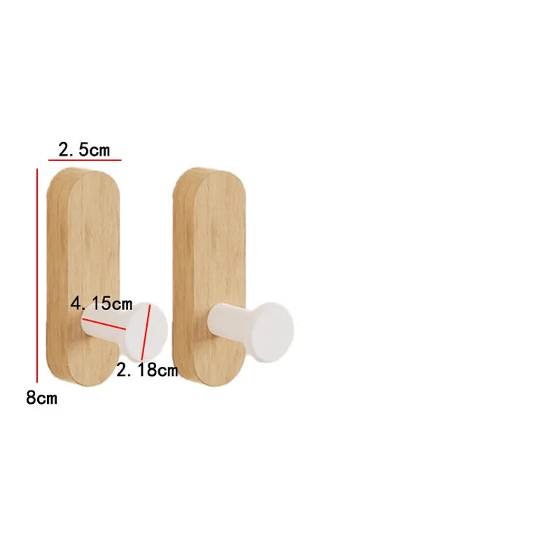 Self-Adhesive Wooden Wall Hook for Entryway, Bath, or Bedroom