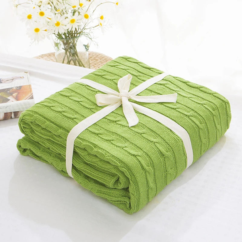 Ashby Cable Knit Cotton Throw Blanket