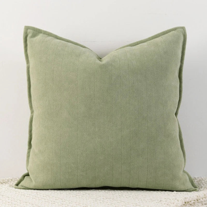 Herringbone Woven Pillow Cover – Soft Textured Accent for Sofa or Bed