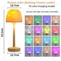 Linden Mushroom Ripple Table Lamp – 16-Color Rechargeable LED with Water Projection for Bedroom or Living Room