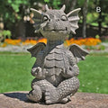 Resin Dragon Meditation Garden Statue with LED Light