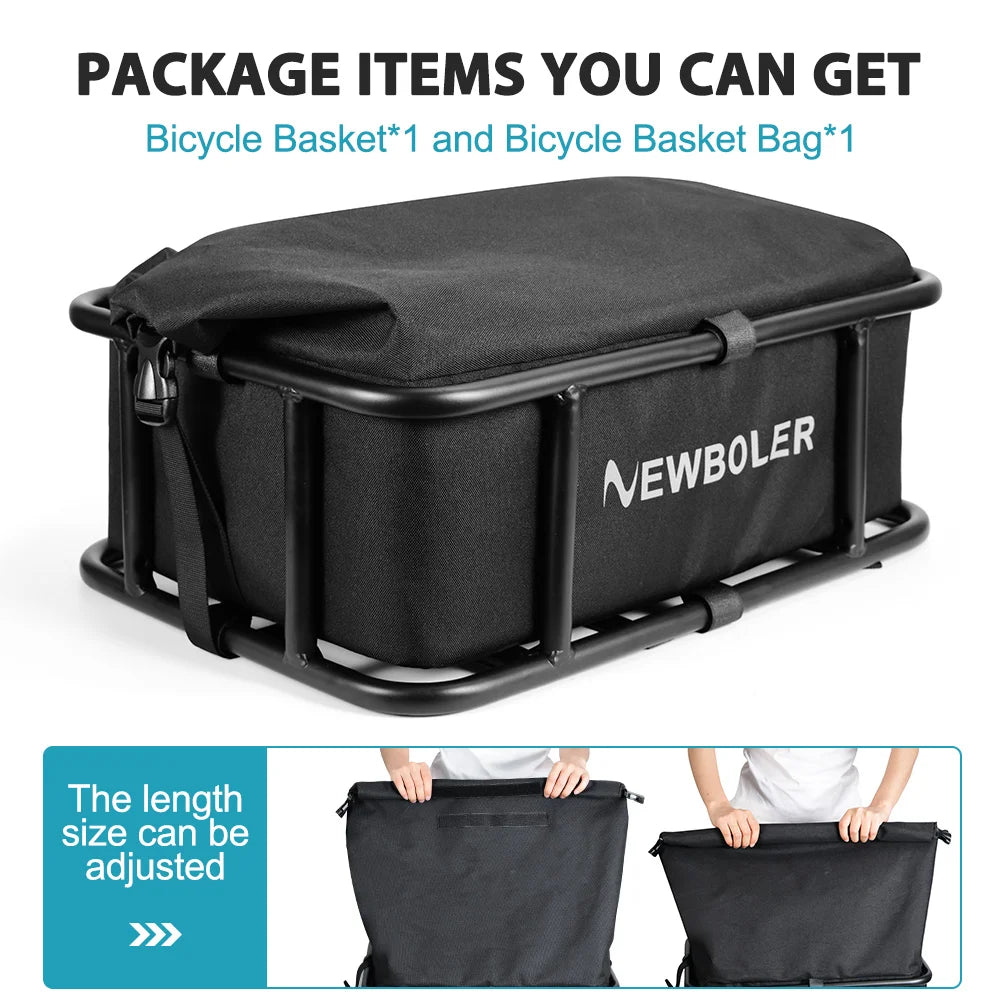 Folding Rear Bike Basket with Removable Insulated Bag for Everyday Carry