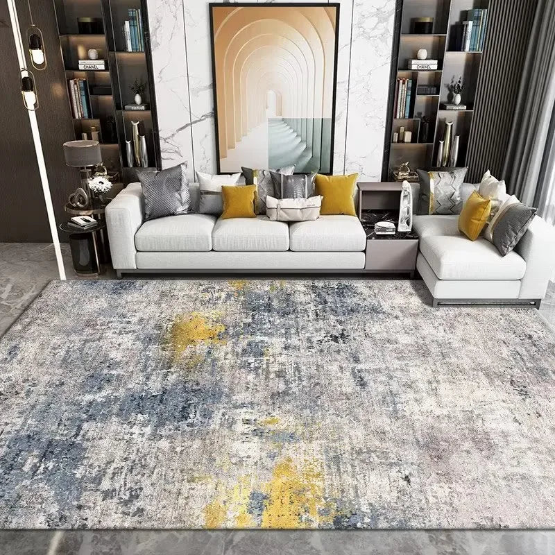 Modern Washable Area Rug with Anti-Slip Backing for Living Room