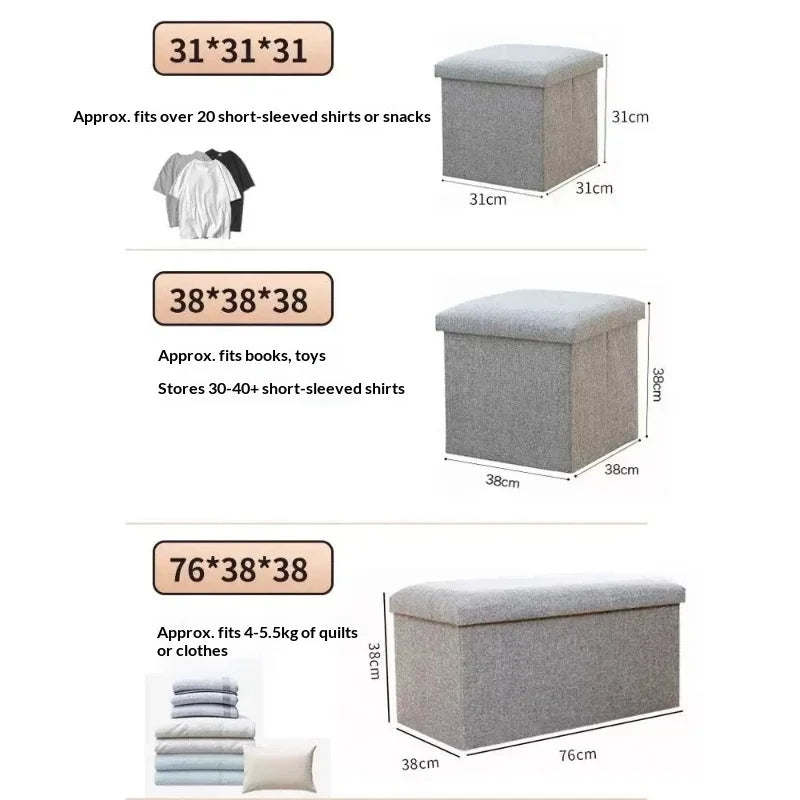 Linen Storage Ottoman Bench for Entryway, Living Room or Bedroom