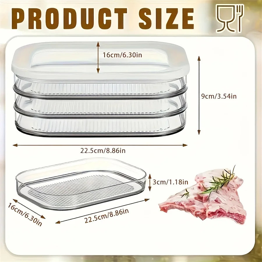 Stackable Deli Meat and Cheese Fridge Organizer with Clear Lid – 1, 2, 3, or 4 Layer Plastic Cold Cuts Storage Container