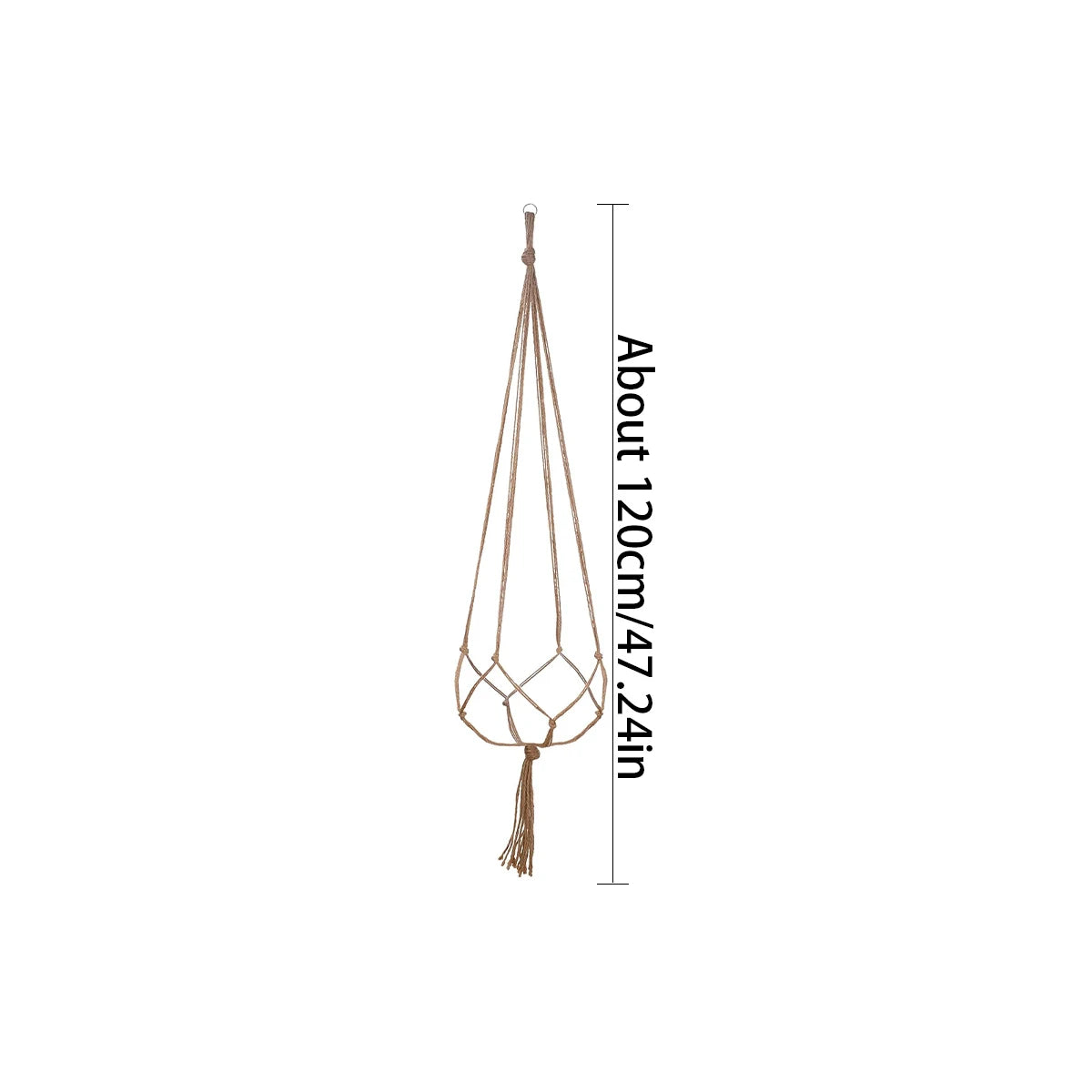 Hand-Knotted Jute Hanging Planter Basket for Indoor & Outdoor Spaces